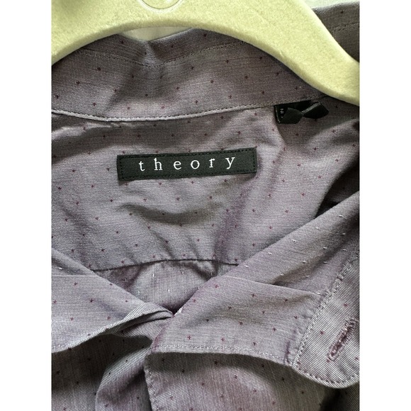 Theory Stephan Shirt Mens Large Long Sleeve‎ Collared Button  Purple - Picture 4 of 4